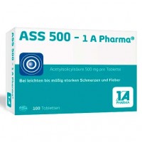 Таблетки от боли и лихорадки с ацетилсалициловой кислотой ASS 500-1A Pharma Tabletten 100 шт 1A Pharma
