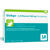 Таблетки с экстрактом листьев гинкго GINKGO-1A Pharma 240 mg Filmtabletten 120 шт 1A Pharma