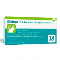Таблетки с экстрактом листьев гинкго GINKGO-1A Pharma 240 mg Filmtabletten 30 шт 1A Pharma