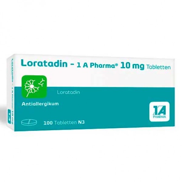 Таблетки от аллергии с ЛОРАТАДИНОМ LORATADIN-1A Pharma Tabletten 100 шт 1A Pharma Таблетки от аллергии с ЛОРАТАДИНОМ LORATADIN-1A Pharma Tabletten 100 шт 1A Pharma