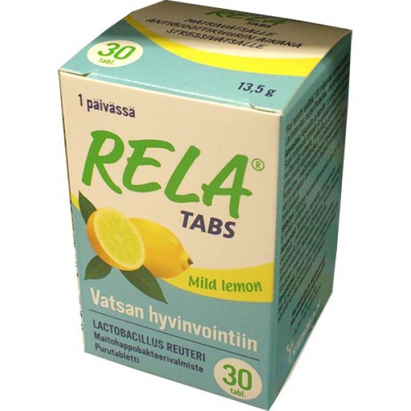 Mолочно-кислые бактерии со вкусом лимона Rela Tabs (жевательные таблетки) 30 таблеток Rela Mолочно-кислые бактерии со вкусом лимона Rela Tabs (жевательные таблетки) 30 таблеток Rela