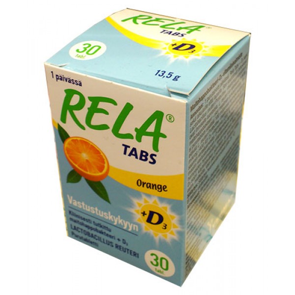 Таблетки с молочно-кислыми бактериями + D3 со вкусом апельсина Rela Tabs Orange (жевательные таблетки) 30 таблеток Rela Таблетки с молочно-кислыми бактериями + D3 со вкусом апельсина Rela Tabs Orange (жевательные таблетки) 30 таблеток Rela