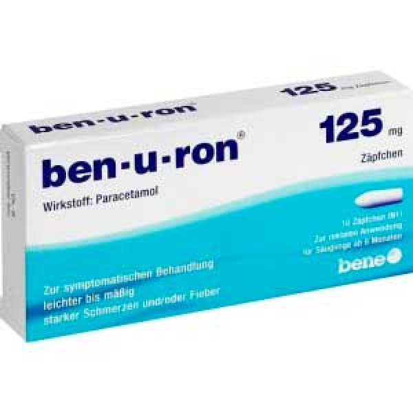 Свечи от боли и лихорадки для детей BEN-U-RON 125 mg Suppositorien 10 шт BEN-U-RON Свечи от боли и лихорадки для детей BEN-U-RON 125 mg Suppositorien 10 шт BEN-U-RON