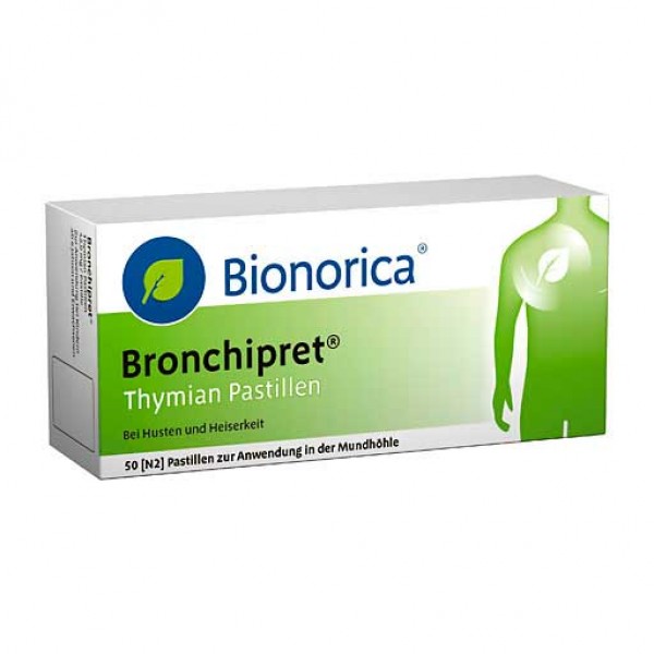Пастилки с темьяном от простуды дыхательных путей BRONCHIPRET Thymian Pastillen 50 шт Bionorica Пастилки с темьяном от простуды дыхательных путей BRONCHIPRET Thymian Pastillen 50 шт Bionorica