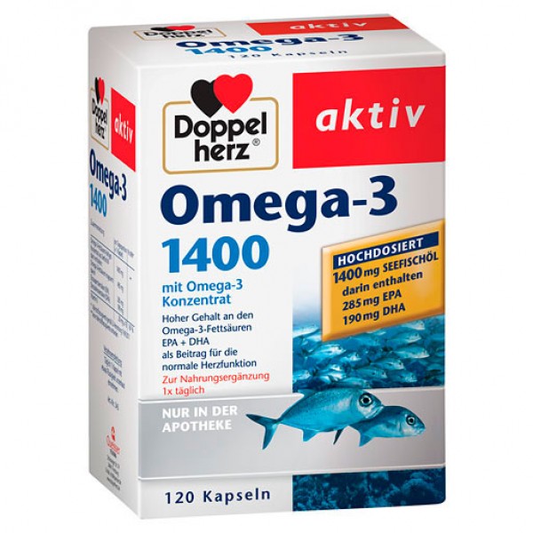 Капсулы Омега-3 актив DOPPELHERZ Omega-3 1.400 Kapseln 120 шт DoppelHerz Капсулы Омега-3 актив DOPPELHERZ Omega-3 1.400 Kapseln 120 шт DoppelHerz