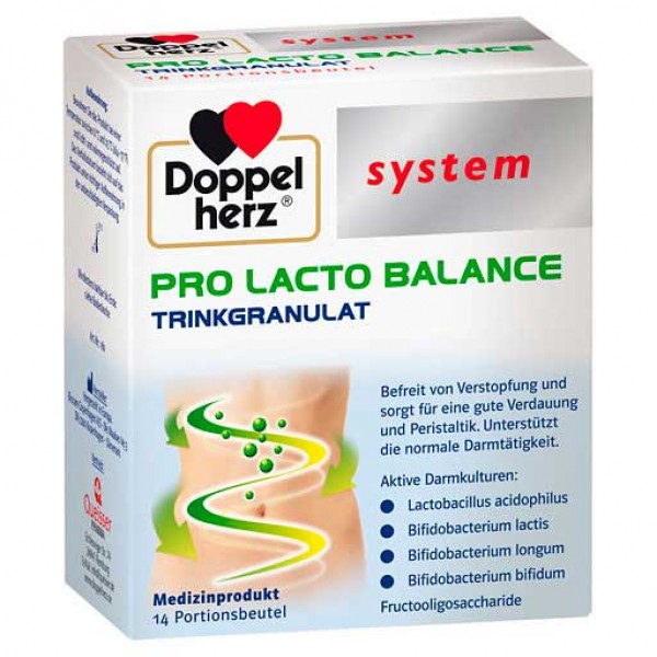 Питьевые гранулы с молочно-кислыми бактериями DOPPELHERZ Pro Lacto Balance system Trinkgranulat 14 шт DoppelHerz Питьевые гранулы с молочно-кислыми бактериями DOPPELHERZ Pro Lacto Balance system Trinkgranulat 14 шт DoppelHerz