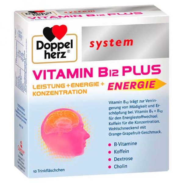 Ампулы с с витамином B12 DOPPELHERZ Vitamin B12 Plus system Trinkampullen 10X25 мл DoppelHerz Ампулы с с витамином B12 DOPPELHERZ Vitamin B12 Plus system Trinkampullen 10X25 мл DoppelHerz
