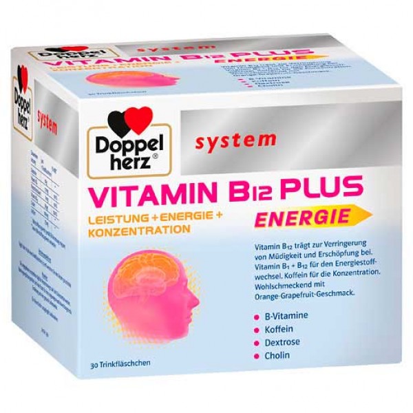 Ампулы с с витамином B12 DOPPELHERZ Vitamin B12 Plus system Trinkampullen 30X25 мл DoppelHerz Ампулы с с витамином B12 DOPPELHERZ Vitamin B12 Plus system Trinkampullen 30X25 мл DoppelHerz