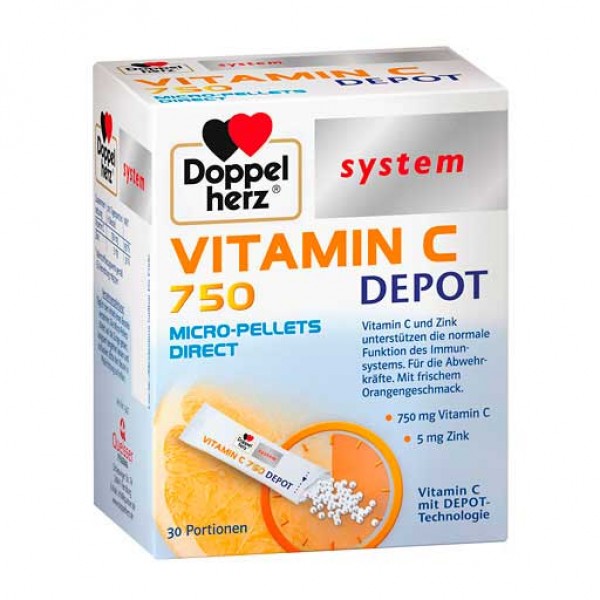 Витамин C DOPPELHERZ Vitamin C 750 Depot system Pellets 20 шт DoppelHerz Витамин C DOPPELHERZ Vitamin C 750 Depot system Pellets 20 шт DoppelHerz