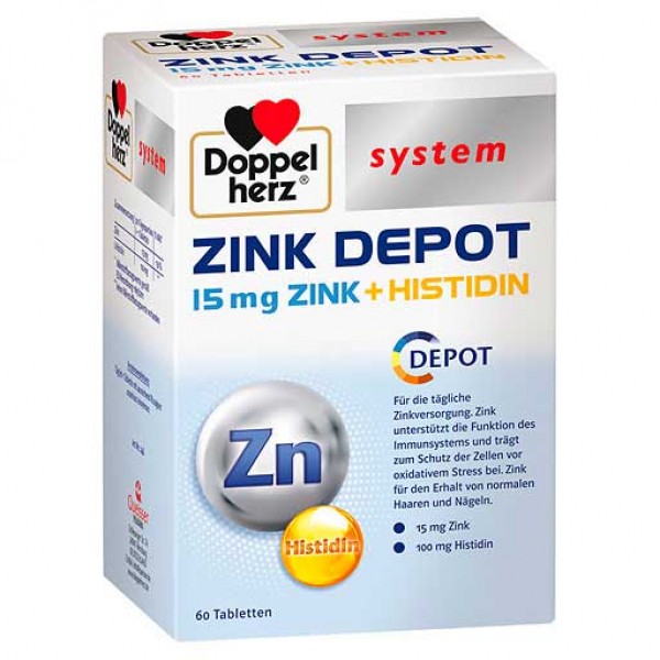 Витамины с цинком 15 мг DOPPELHERZ Zink Depot system Tabletten 60 шт DoppelHerz Витамины с цинком 15 мг DOPPELHERZ Zink Depot system Tabletten 60 шт DoppelHerz
