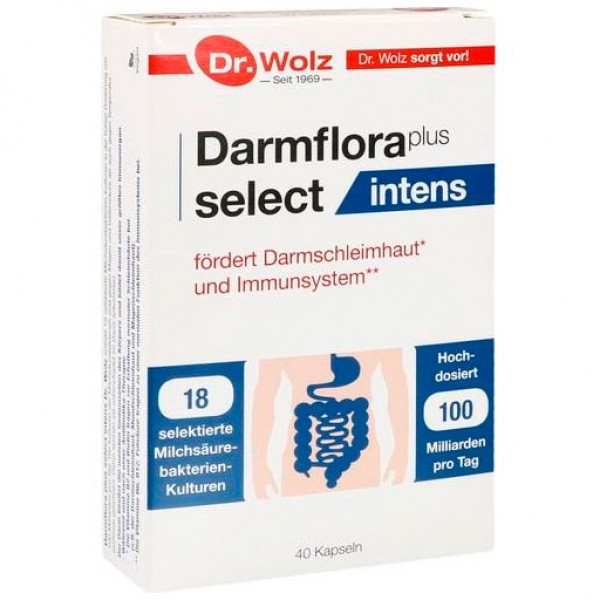 Капсулы для восстановления здоровой кишечной флоры DARMFLORA plus select Kapseln 40 шт Dr.Wolz Капсулы для восстановления здоровой кишечной флоры DARMFLORA plus select Kapseln 40 шт Dr.Wolz