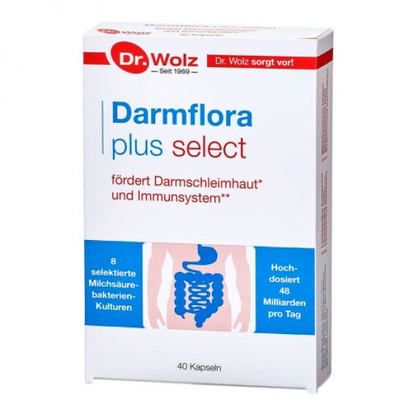 Капсулы для восстановления здоровой кишечной флоры DARMFLORA plus select Kapseln 40 шт Dr.Wolz Капсулы для восстановления здоровой кишечной флоры DARMFLORA plus select Kapseln 40 шт Dr.Wolz