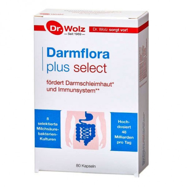 Капсулы для восстановления здоровой кишечной флоры DARMFLORA plus select Kapseln 80 шт Dr.Wolz Капсулы для восстановления здоровой кишечной флоры DARMFLORA plus select Kapseln 80 шт Dr.Wolz