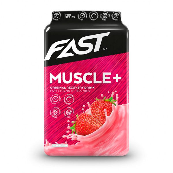 Напиток для восстановления мышц с клубникой MUSCLE+ 900 гр FAST Напиток для восстановления мышц с клубникой MUSCLE+ 900 гр FAST