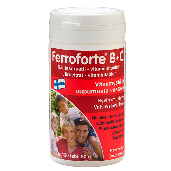 Витамины с железом Ferroforte B + C 120 таблеток Hankintatukku Витамины с железом Ferroforte B + C 120 таблеток Hankintatukku