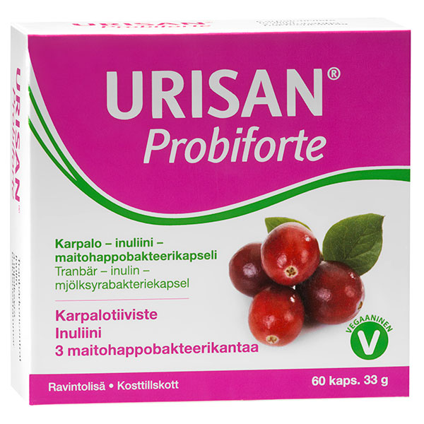 Клюквенные инулин-молочнокислые бактериальные капсулы Urisan Karpalo-Probimax 60 шт Hankintatukku Клюквенные инулин-молочнокислые бактериальные капсулы Urisan Karpalo-Probimax 60 шт Hankintatukku