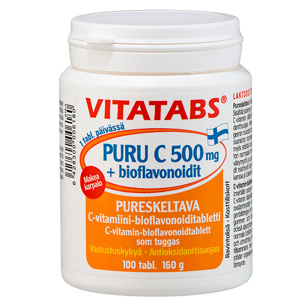 Витамины Vitatabs PURU C 500 + биофлавоноиды 100 таблеток Hankintatukku Витамины Vitatabs PURU C 500 + биофлавоноиды 100 таблеток Hankintatukku
