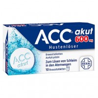 Шипучие таблетки от кашля ACC akut 600 Brausetabletten 10 шт HEXAL