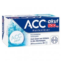 Шипучие таблетки от кашля ACC akut 600 Brausetabletten 20 шт HEXAL