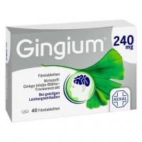 Таблетки с экстрактом листьев гинкго GINGIUM 240 mg Filmtabletten 40 шт HEXAL