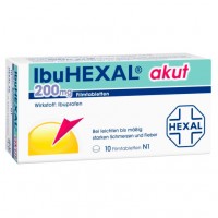 Таблетки жаропонижающие и обезболивающие IBUHEXAL akut 200 Filmtabletten 10 шт HEXAL