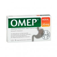 Таблетки от изжоги и понижения кислотности в желудке OMEP HEXAL 20 mg magensaftresistente Tabletten 7 шт HEXAL