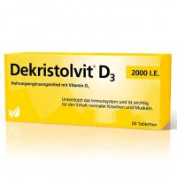 Таблетки с витамином Д3 DEKRISTOLVIT D3 2. 000 I. E. Tabletten 60 шт Hubner Таблетки с витамином Д3 DEKRISTOLVIT D3 2. 000 I. E. Tabletten 60 шт Hubner