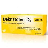 Таблетки с витамином Д3 DEKRISTOLVIT D3 2. 000 I. E. Tabletten 90 шт Hubner Таблетки с витамином Д3 DEKRISTOLVIT D3 2. 000 I. E. Tabletten 90 шт Hubner