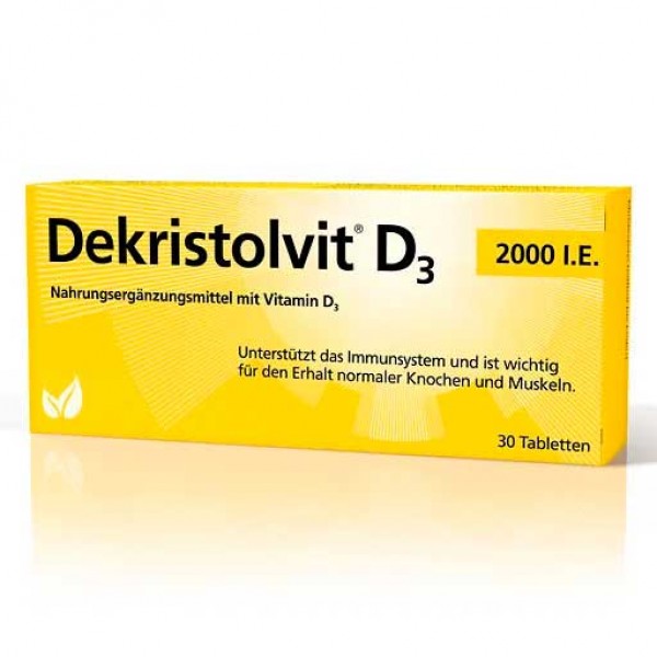 Таблетки с витамином Д3 DEKRISTOLVIT D3 2. 000 I. E. Tabletten 30 шт Hubner Таблетки с витамином Д3 DEKRISTOLVIT D3 2. 000 I. E. Tabletten 30 шт Hubner