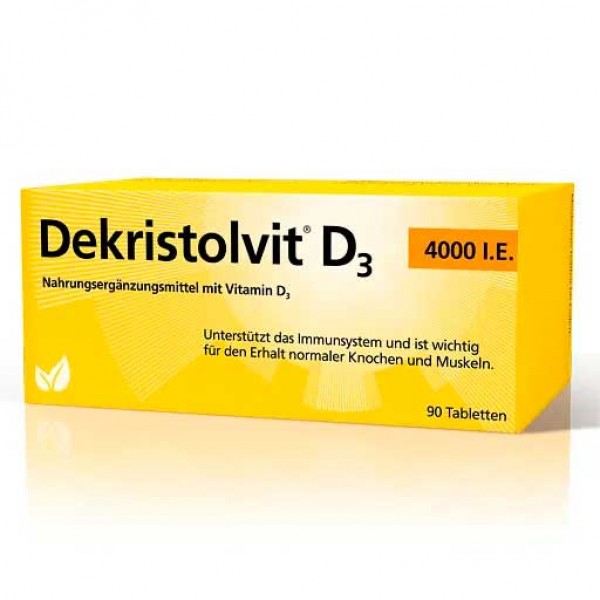 Таблетки с витамином Д3 DEKRISTOLVIT D3 4.000 I.E. Tabletten 90 шт Hubner Таблетки с витамином Д3 DEKRISTOLVIT D3 4.000 I.E. Tabletten 90 шт Hubner