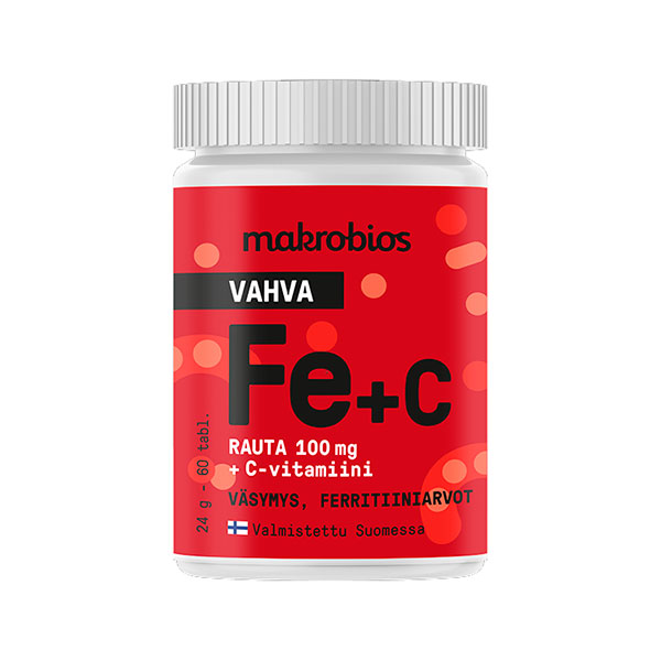 Витамины с железом Makrobios Vahva Rauta 100Mg+ C Vitamiini 60 таблеток Makrobios Витамины с железом Makrobios Vahva Rauta 100Mg+ C Vitamiini 60 таблеток Makrobios