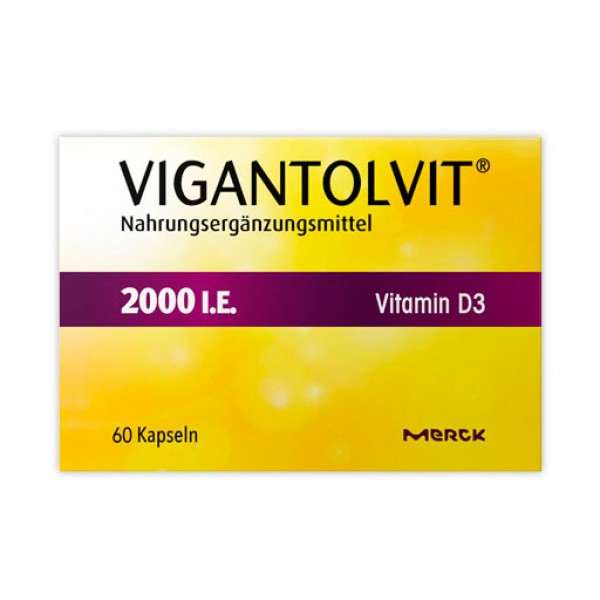 Витамин Д3 2000 ME VIGANTOLVIT 2.000 I.E. Vitamin D3 60 капсул Merck Витамин Д3 2000 ME VIGANTOLVIT 2.000 I.E. Vitamin D3 60 капсул Merck