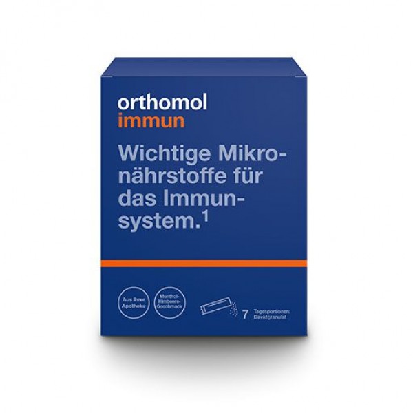 Биодобавка для иммунитета в гранулах ORTHOMOL Immun Direktgranulat Himbeer/Menthol 7 шт ORTHOMOL Биодобавка для иммунитета в гранулах ORTHOMOL Immun Direktgranulat Himbeer/Menthol 7 шт ORTHOMOL