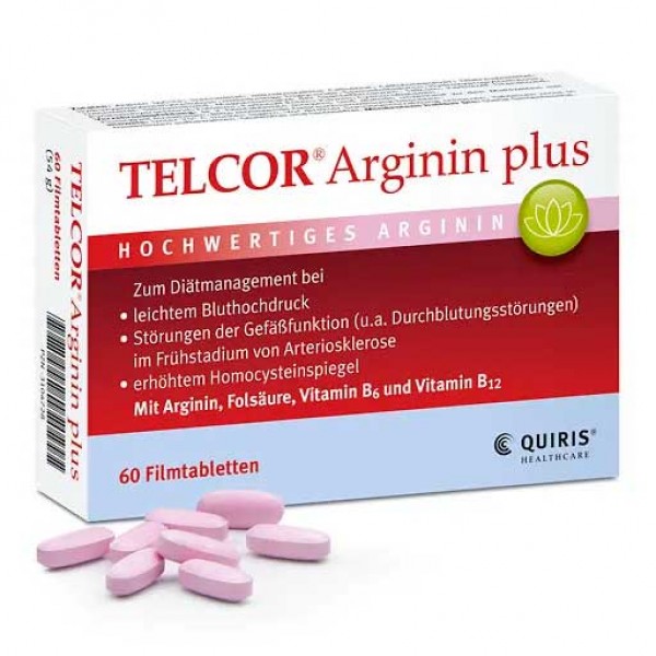 Витамины B c Аргинином TELCOR Arginin plus Filmtabletten 60 шт Quiris Healthcare Витамины B c Аргинином TELCOR Arginin plus Filmtabletten 60 шт Quiris Healthcare