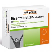 Таблетки при дефиците железа EISENTABLETTEN-ratiopharm N 50 mg Filmtabletten 100 шт RatioPharm