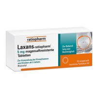 Таблетки от запоров с бисакодилом LAXANS-ratiopharm 5 mg magensaftres.Tabletten 30 шт RatioPharm Таблетки от запоров с бисакодилом LAXANS-ratiopharm 5 mg magensaftres.Tabletten 30 шт RatioPharm