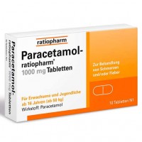 Таблетки жаропонижающие с парацетамолом PARACETAMOL-ratiopharm 1.000 mg Tabletten 10 шт RatioPharm