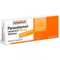 Таблетки жаропонижающие с парацетамолом PARACETAMOL-ratiopharm 500 mg Tabletten 20 шт RatioPharm
