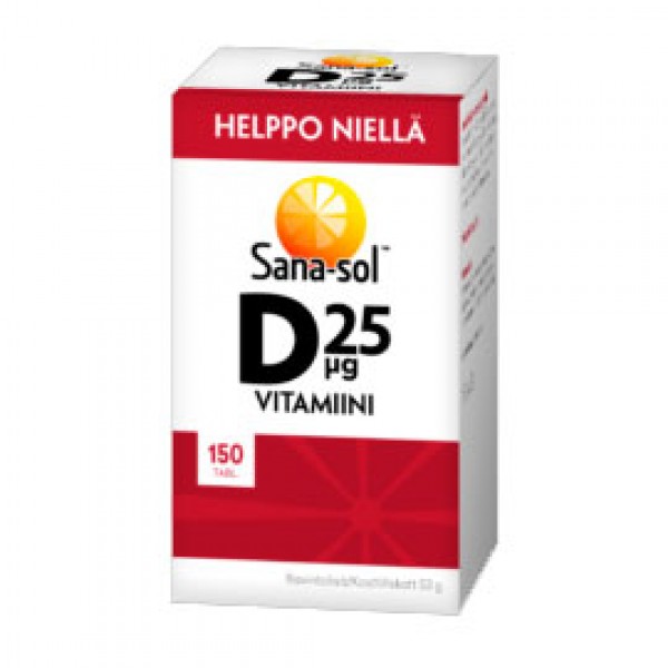 Витамин Д Helppo Niella D-vitamiini 25 µg 150 таблеток Sana-Sol Витамин Д Helppo Niella D-vitamiini 25 µg 150 таблеток Sana-Sol