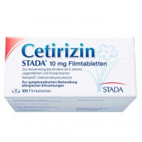 Таблетки от аллергии CETIRIZIN STADA 10 mg Filmtabletten 100 шт Stada
