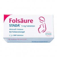 Фолиевая кислота для беременных FOLSÄURE STADA 5 mg Tabletten 100 шт Stada Фолиевая кислота для беременных FOLSÄURE STADA 5 mg Tabletten 100 шт Stada