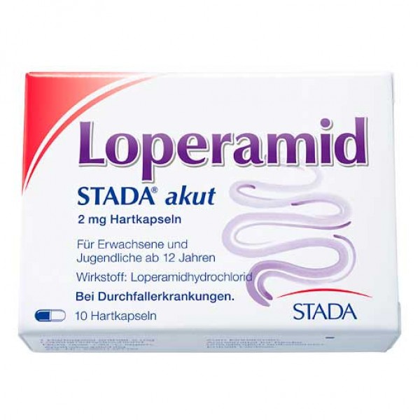Капсулы для лечения острой диареи LOPERAMID STADA akut 2 mg Hartkapseln 10 шт Stada Капсулы для лечения острой диареи LOPERAMID STADA akut 2 mg Hartkapseln 10 шт Stada