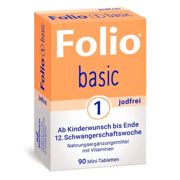 Витамины для беременных до 12 мнедели без йода FOLIO 1 basic jodfrei Filmtabletten 90 шт SteriPharm Витамины для беременных до 12 мнедели без йода FOLIO 1 basic jodfrei Filmtabletten 90 шт SteriPharm