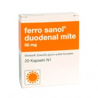 Капсулы при дефиците железа FERRO SANOL duodenal mite 50 mg magensaftr. Hartk. 20 шт UCB