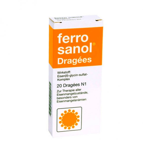 Таблетки при дефиците железа FERRO SANOL überzogene Tabletten 20 шт UCB Таблетки при дефиците железа FERRO SANOL überzogene Tabletten 20 шт UCB