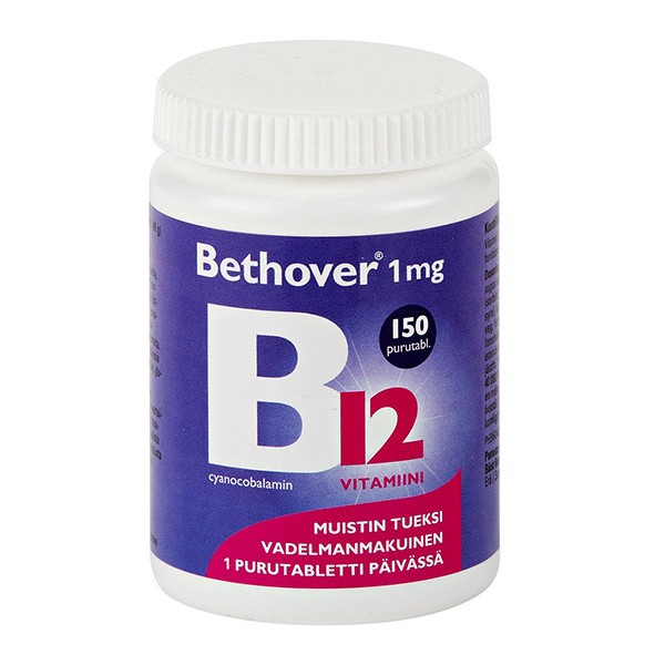 Витамин B12 1 мг 150 таблеток BETHOVER Витамин B12 1 мг 150 таблеток BETHOVER