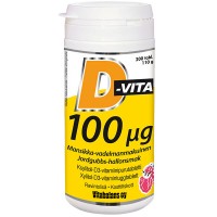 Витамины D-Vita малина клубника 100 µg 200 таблеток Vitabalans