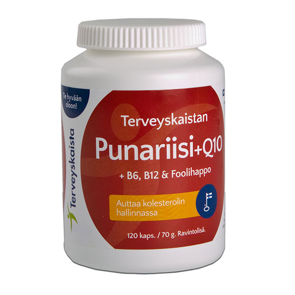 Витамины с красным рисом Punariisi + Q10 120 таблеток Terveyskaista Витамины с красным рисом Punariisi + Q10 120 таблеток Terveyskaista