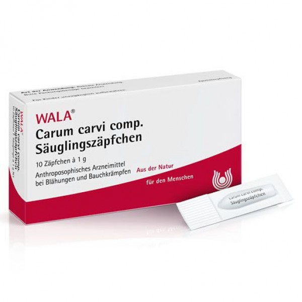 Свечи детские от метеоризма CARUM CARVI comp.Säuglingszäpfchen 10X1 гр WALA Свечи детские от метеоризма CARUM CARVI comp.Säuglingszäpfchen 10X1 гр WALA