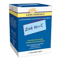 Шипучие таблетки с цинком ZINK 10+C Brausetabletten 40 шт Worwag